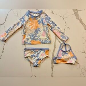 Osh Kosh girls 9m flower swimsuit purple and orange